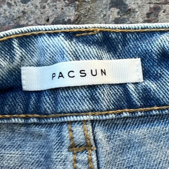 Pacsun Baggy Jean Distressed High Waisted Torn Light Wash Size 25 - Picture 3 of 5